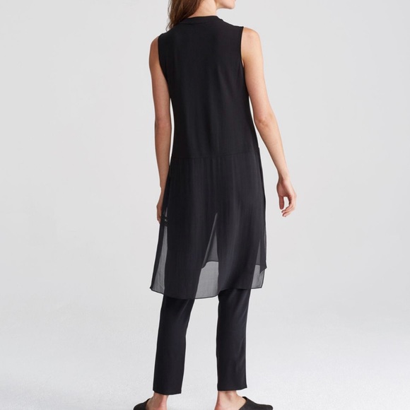 Eileen Fisher Sleeveless Mock-Neck Stretch Silk Jersey Tunic - Picture 4 of 8